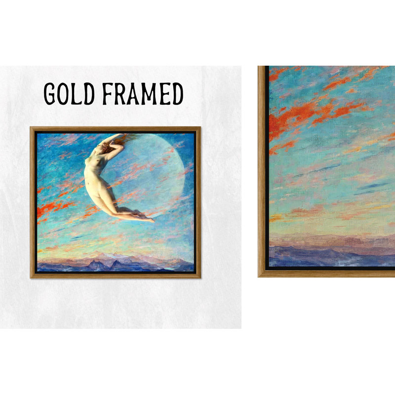 «Mystical Celestial Fantasy Night Sky», reproduction d'art sur toile, 1P or encadré, H: 55,2 po x l: 55,2 po