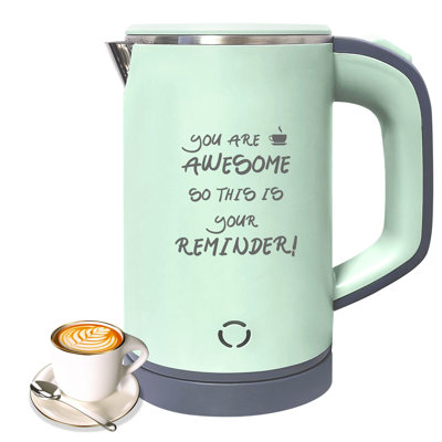 Small Electric Tea Kettle, 0.8L Portable Travel Hot Water Boiler Stainless Steel,Low Power Cordles Mini Electric Coffee Kettle Auto Shut-Off,Camping,