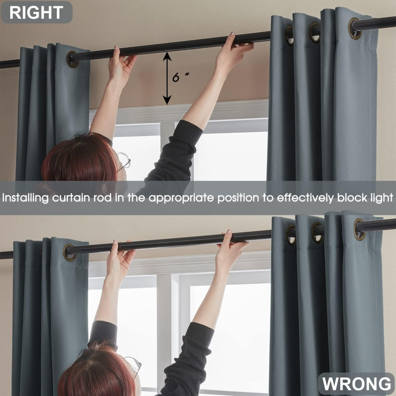 Blackout Curtain Pair, 52" W x 84" L, Gray