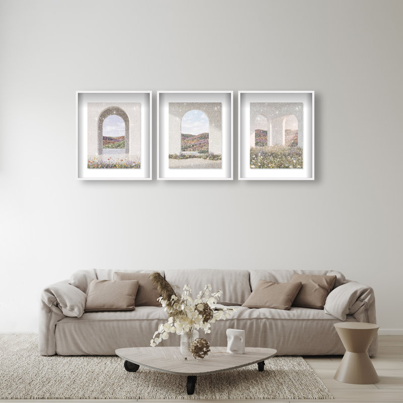 Paradise Arches Set Set by Oliver Gal, 25.5"H x 31.5"W, White Shadowbox