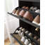 Rattan Narrow Shoe Cabinet With 3 FILP Drawers