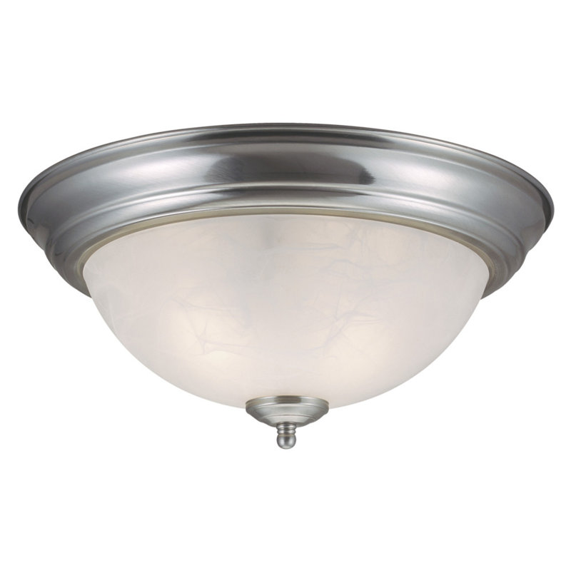 Plafonnier encastré 2 lumières Guildford, Nickel satiné, H 5,87 po x l 13,25 po