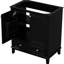 Base de meuble-lavabo noir de 30 po, meuble-lavabo moderne avec portes en bois massif, tiroir, tablette réglable, assemblage requis-1670370300