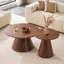 Ensemble de tables basses Modern Nesting avec finition noyer et base en acier pour économiser de l'espace-21508077
