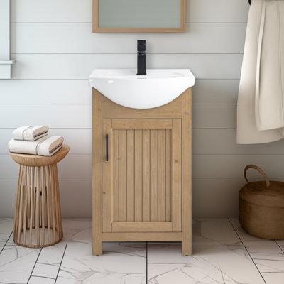 Meuble-lavabo simple 20 po avec plateau en céramique Boesch