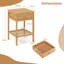40cm W Bamboo / Rattan Bedside Table