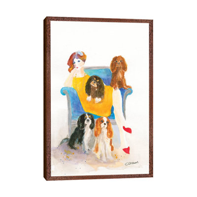 Cavalier Lady In Blue Chair by Connie Collum - Painting on Canvas