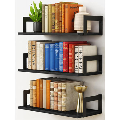 Étagères flottantes, lot de 3, noires
