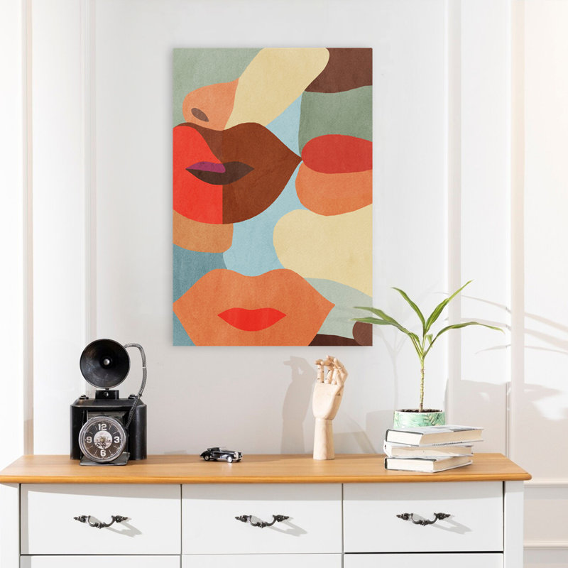 «Soft Spoken» - art transitionnel contemporain abstrait numérique, H 24 po x l 16 po