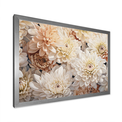 «Pure White Chrysanthemums Mosaic II», reproduction sur toile