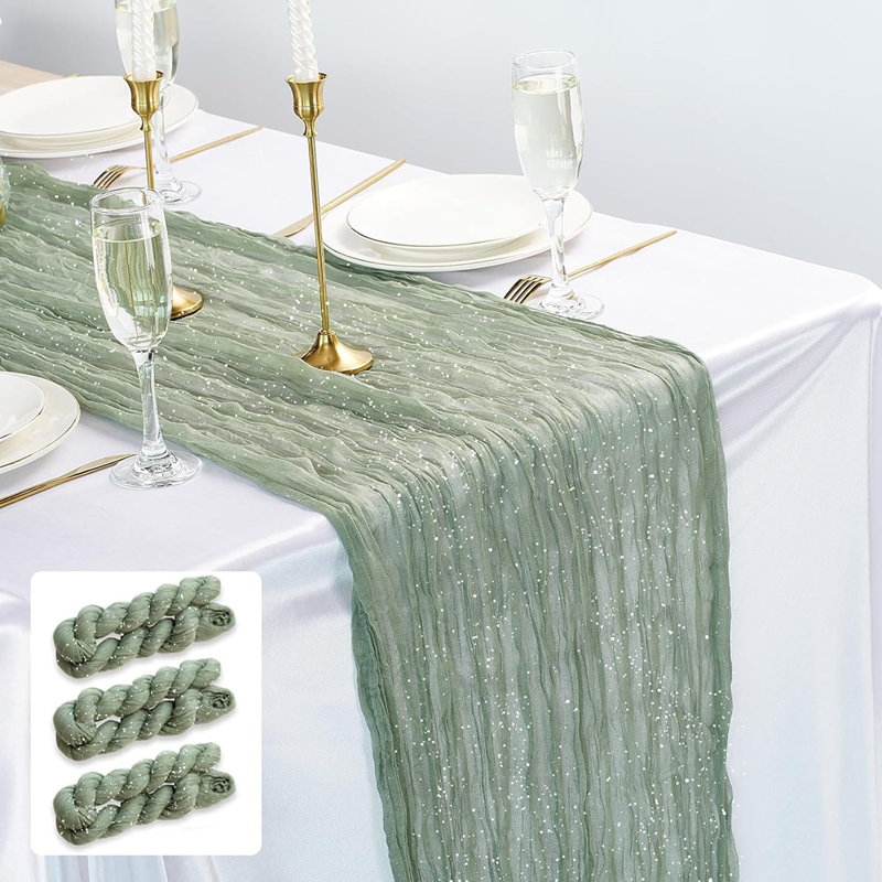 Chemin de table Spring, 121.88" L x 100.152" W, Vert sauge