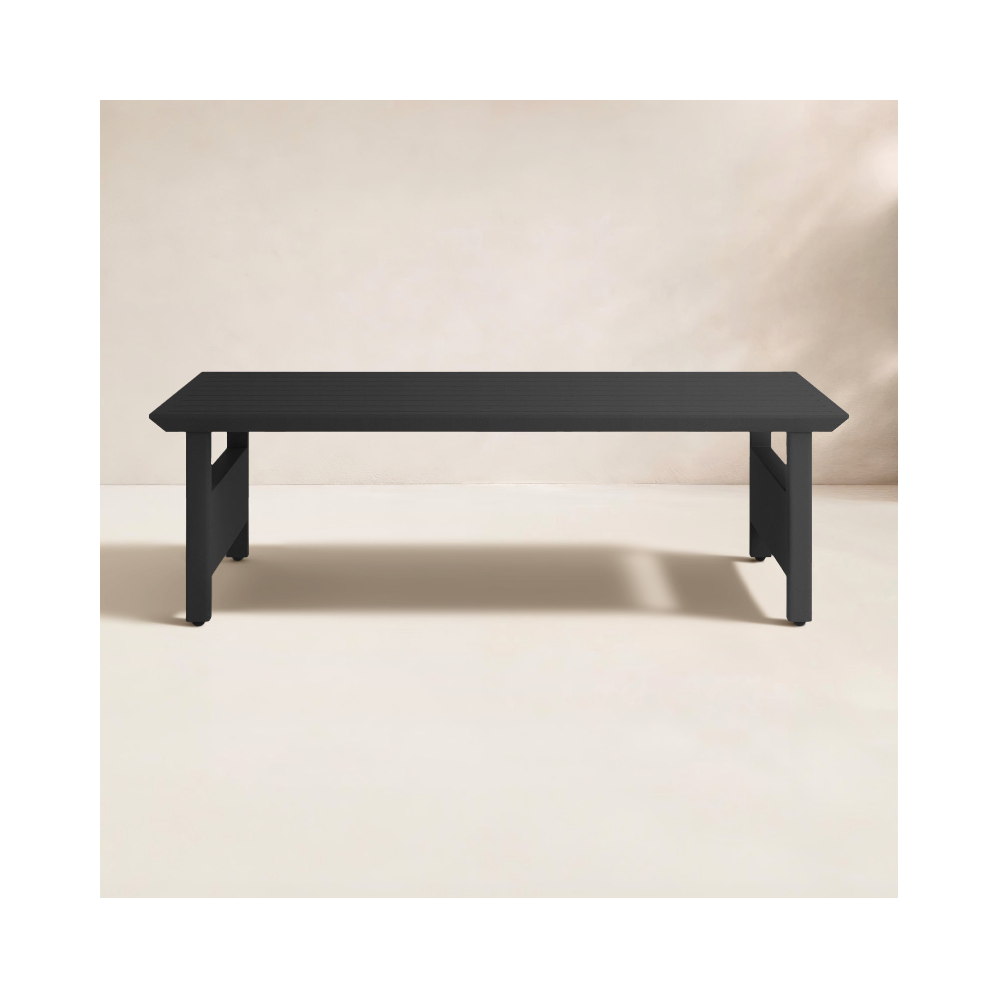 Everlee 48'' Metal Outdoor Coffee Table, Black