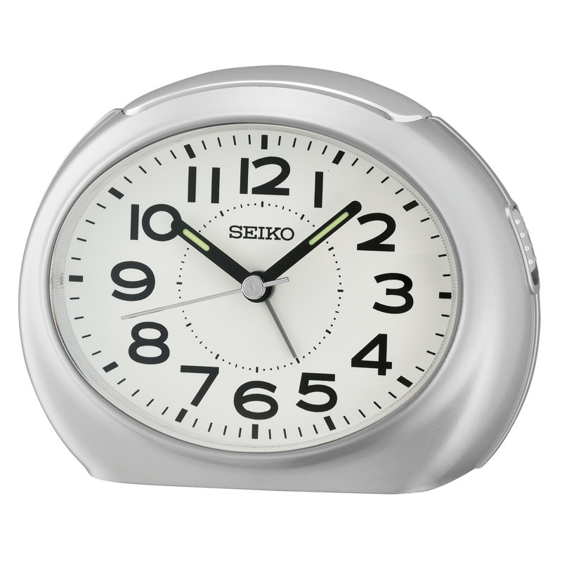 QHE193SLH Alarm Clock, Metallic Silver, Metallic Silver