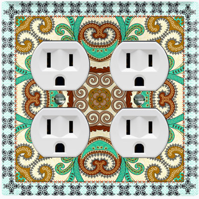Patterned 2 - Gang Toggle Light Switch Standard Wall Plate