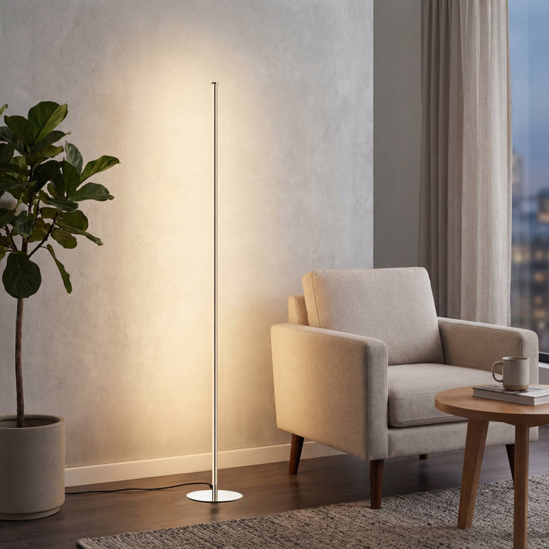 Lampe sur pied DEL 59,5 po Juaquin, Chrome
