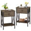Ensemble de table de chevet moderne et classique orange avec tiroir, conception en X-97773905-97773901