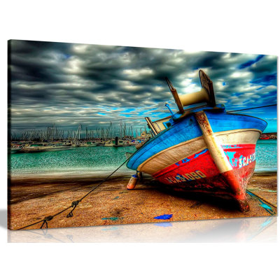 Boat On Sea - Wrapped Canvas Print