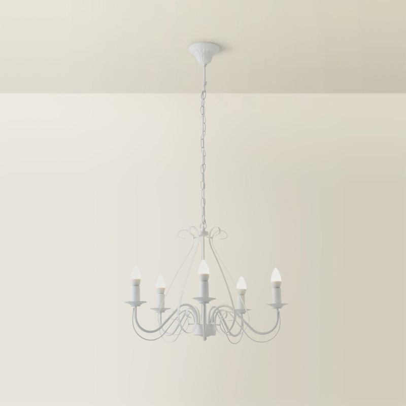 Bermudez 5 - Light Candle Style Chandelier, No
