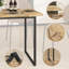 Antke Industrial Dining Table With 120cm Tabletop, Irregular Kitchen Wood Desk With 4-6 Seats, Wood Color
