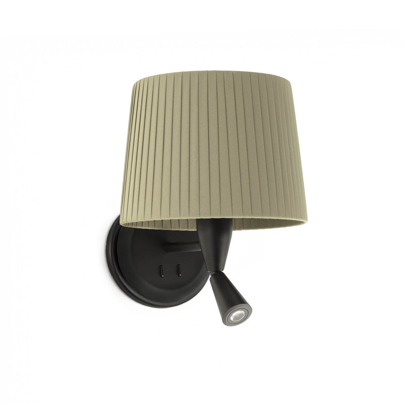 Lampe murale avec lecteur Samba, Noir mat, Vert