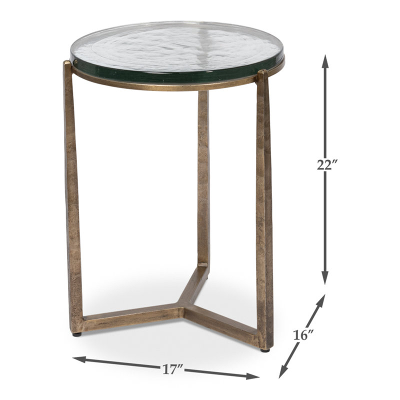 Dorsey Glass End Table, 22" H x 17" W x 16" D