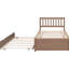 Lit simple de couleur noyer avec lit gigogne - Design moderne et fonction pratique