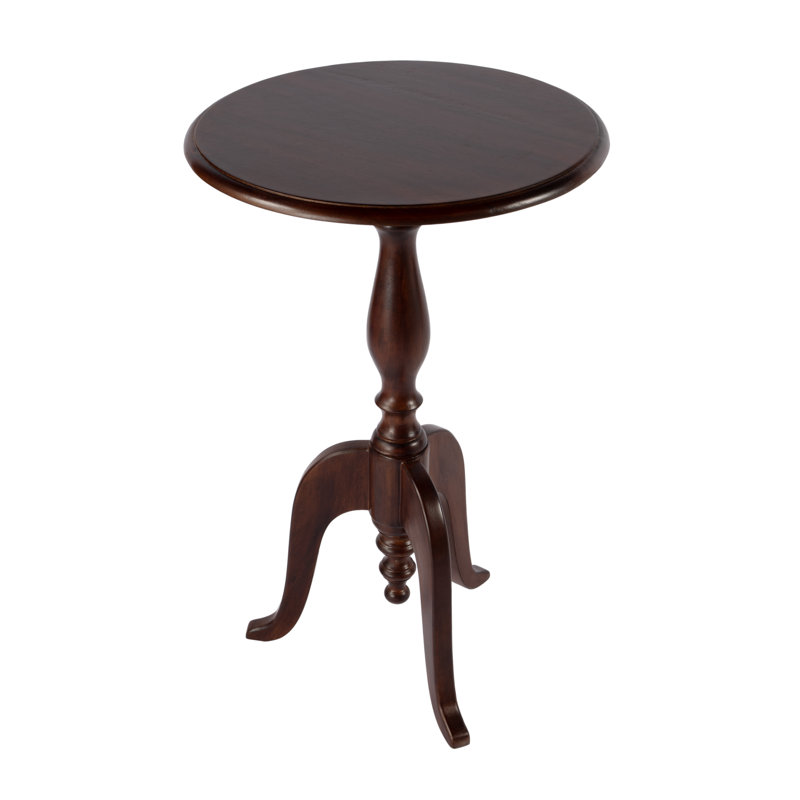 Dumitra 18 in. W Round Wood Pedestal Side Table