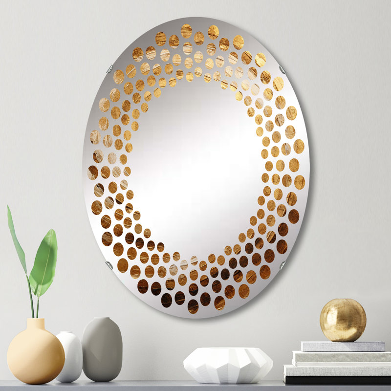 Miroir mural brun à motif de moka en spirale II - MIR106021 O, L 20 po x H 30 po