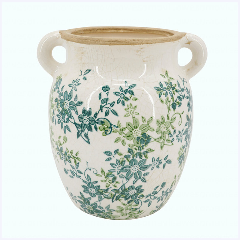 Vase 9,6 "H 9,6" Floral