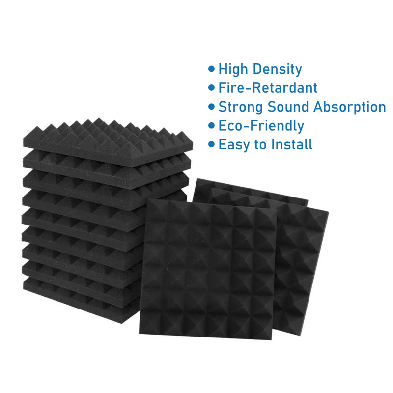 36 panneaux muraux insonorisants pyramidaux 36 x 12 pouces