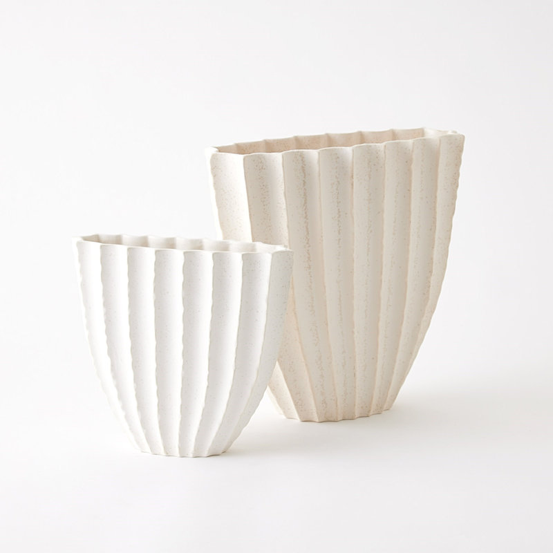 Earthenware Table Vase, 10" H x 10.63" W x 4.33" D