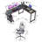 Desk and Chair Set: L-Shaped Computer Desk and Mesh Office Chair-288992177