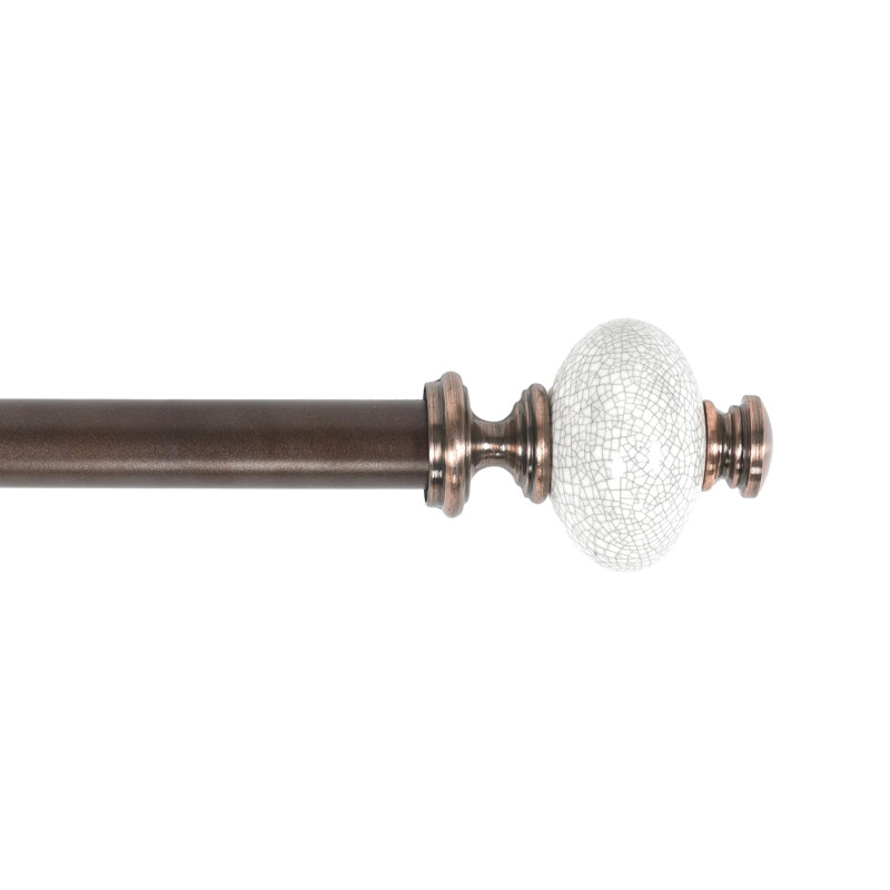 Tringle à rideaux extensible robuste en métal DECO Window pour fenêtres 44 - 120 po, 1 po, tringle à rideaux réglable avec embouts décoratifs en céramique Supreme