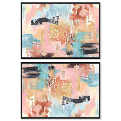 Abstract Splashes Set Canvas Contemporary Modern by Art Remedy
