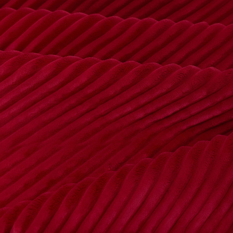 Repose-pieds en velours côtelé Modern, Red