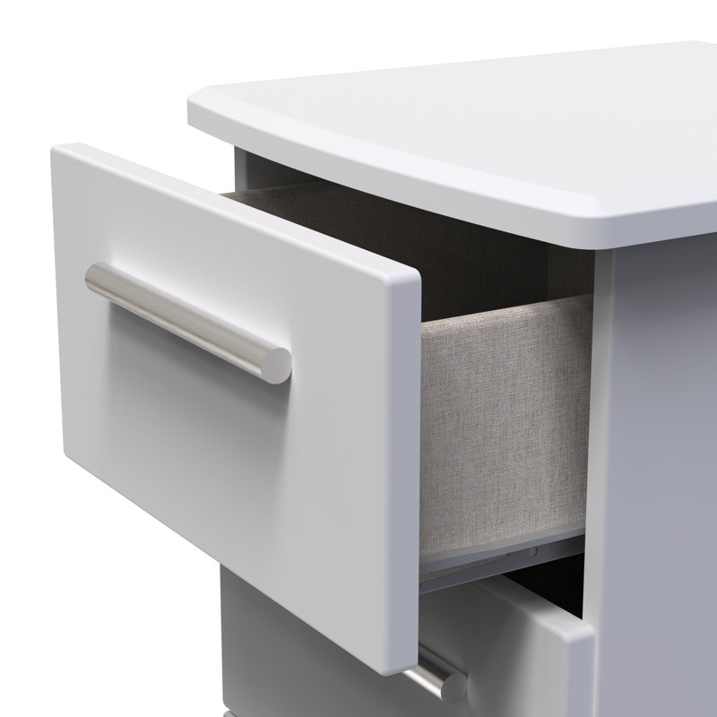 Birriel 40cm W Manufactured Wood Bedside Table, Grey Matt