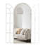71"×31" Arch Wood Full Length Wall Mirror with Window Pane Frame-1621477862