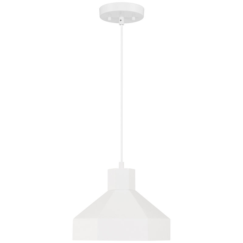 Luminaire suspendu 1 lumière Leonhardt, Blanc