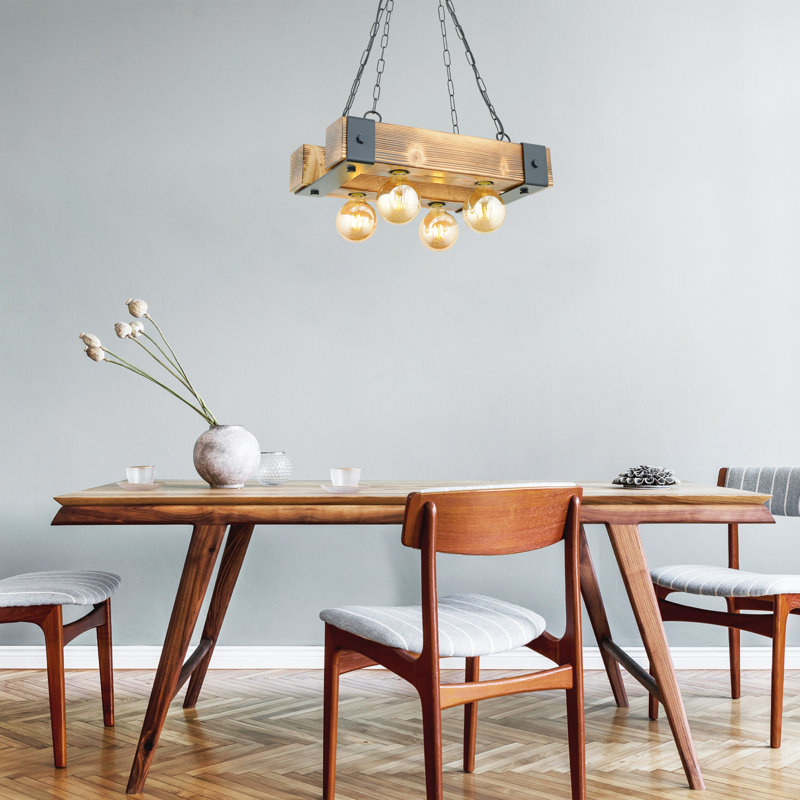 Biornulf 4 - Light Walnut/Black Geometric Pendant