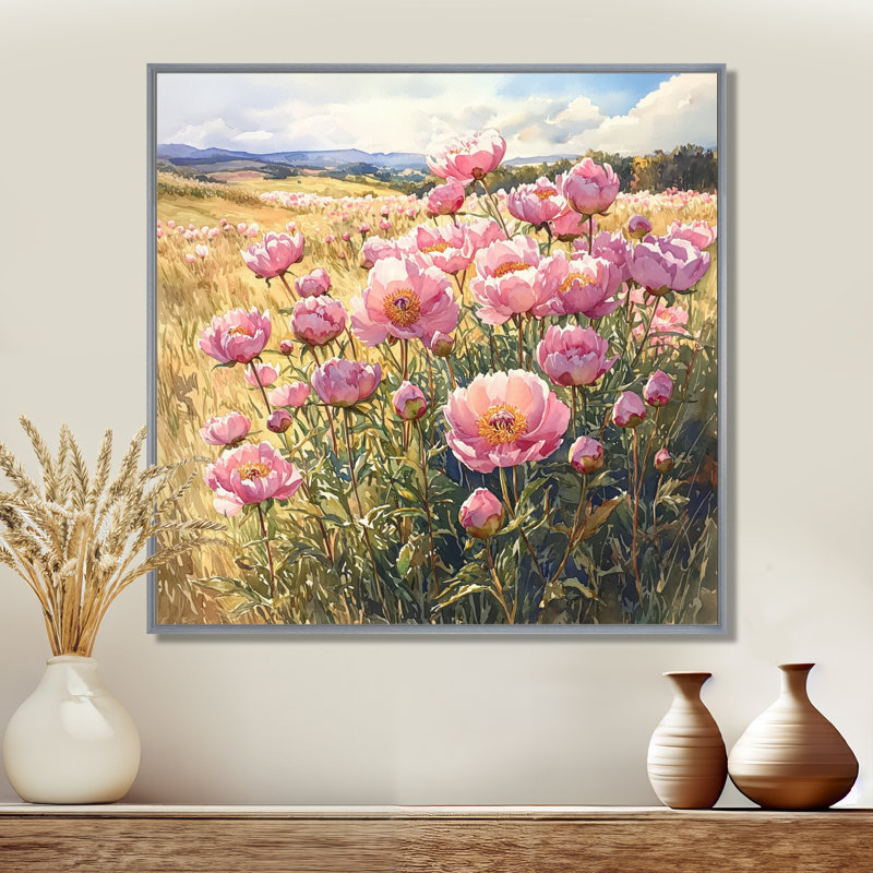 Kirklin - Floral Wall Art, Floater Framed Print, Silver, 30" H x 30" W