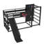 Lit mezzanine double en métal avec glissade et mur d'escalade Roomfitter, lit de sport avec panier de basketball, noir-546952339