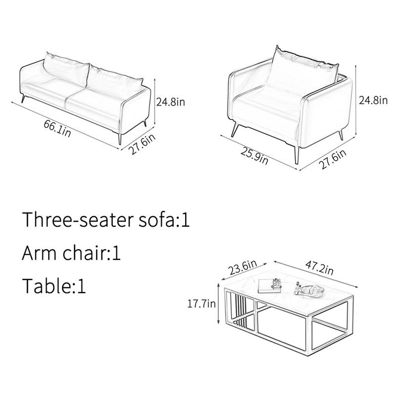 Simple business modern office sofa set