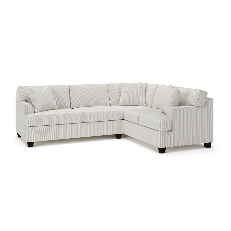 Conradina Upholstered L-Sectional, Cruise Adrift Woven Stripe, Right Hand Facing