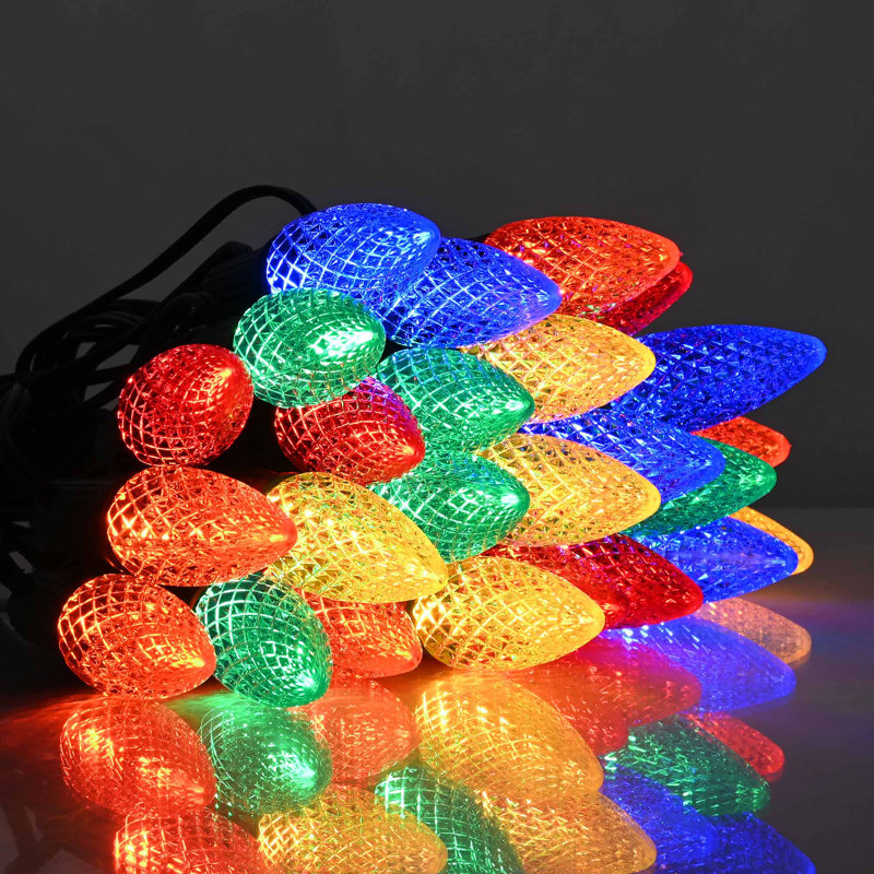  Paquet de 25 ampoules de Noël C9 à DEL de 5 couleurs homologuées UL, Multi-couleur