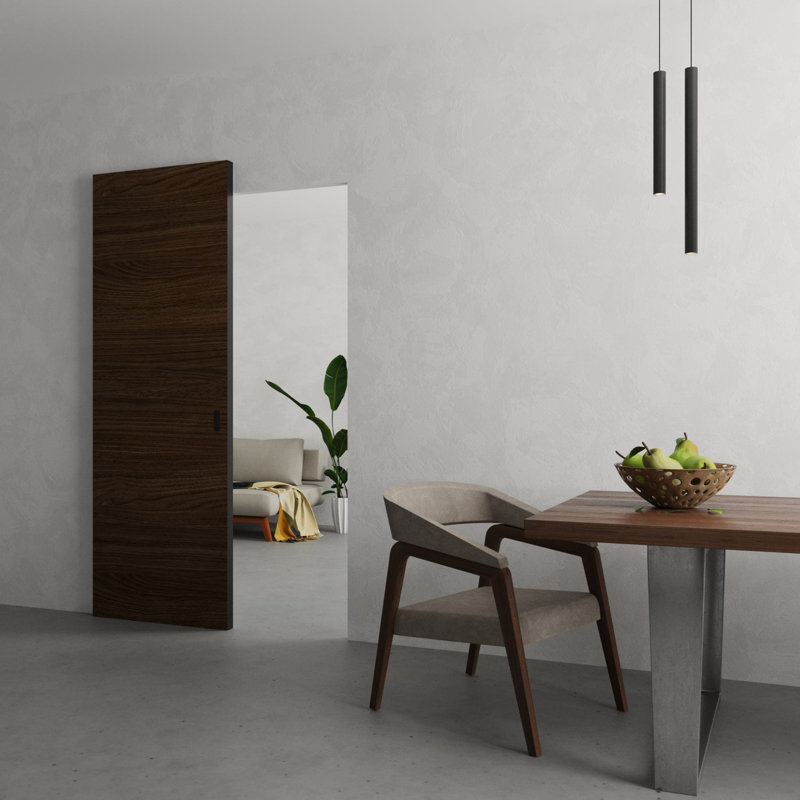Hidden Barn With Black Edges | Planum 0010, 18" x 80", Dark Walnut