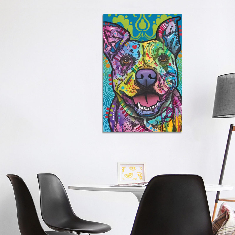 Butters, Pit Bull by Dean Russo - Wrapped Canvas Print, 101.6 cm H x 66.04 cm W x 1.91 cm D