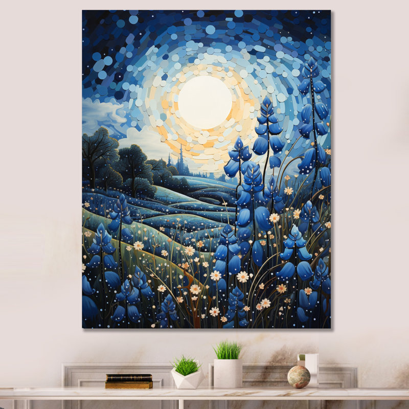 Bluebonnets Flower Blissful IV - impression, H 20 po x l 12 po x P 1 po, Toile tendue