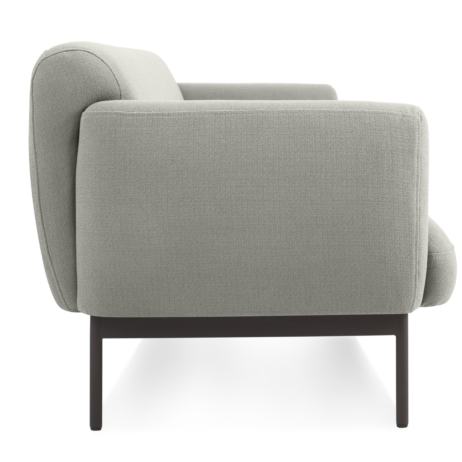 Puff Puff Upholstered Sofa, Edwards Light Grey Crossweave, 31" H x 87" W x 35" D