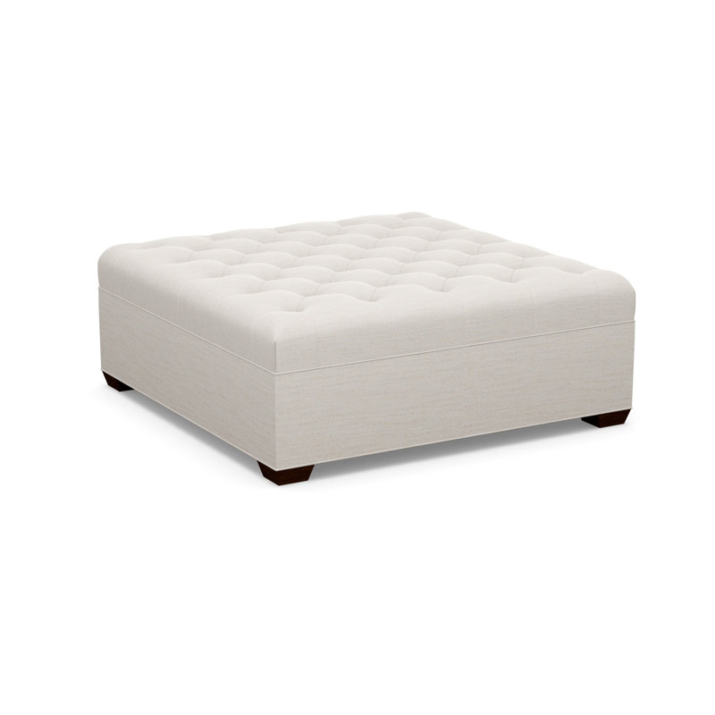 Square Tufted Ottoman, 3906-99, Walnut
