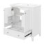 Ensemble de meuble-lavabo 30 po avec lavabo, armoire de salle de bain multifonctionnelle avec portes et tiroir, cadre solide et panneau de fibres à densité moyenne (blanc)